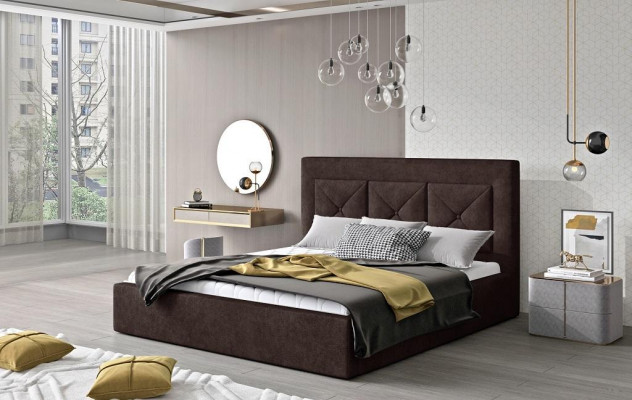 Klassiek bed, moderne stijl, dubbel houten hotelbed van 220x220 voor slaapkamer nieuw.