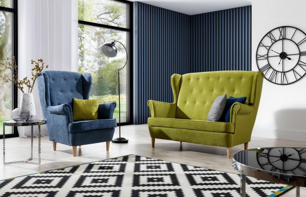Grijze stoffen Chesterfield bankstel 2+1 zits bank bank gestoffeerd met fluweel