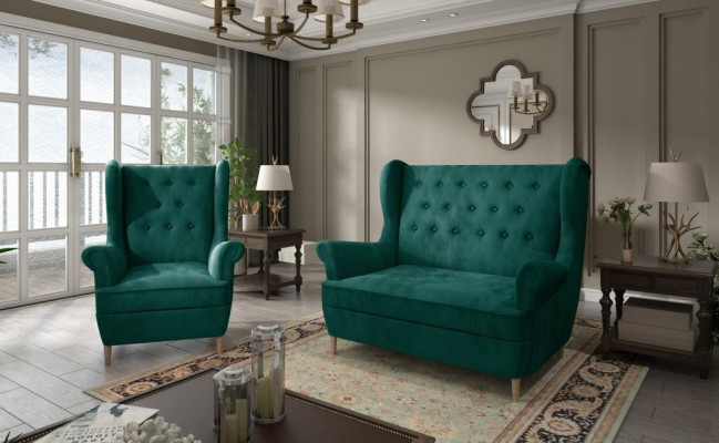 Grijze stoffen Chesterfield bankstel 2+1 zits bank bank gestoffeerd met fluweel