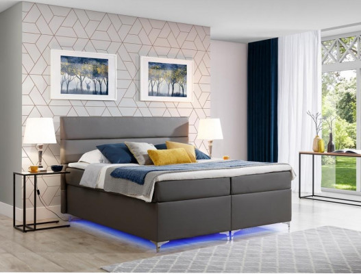 Boxspring bed Tweepersoons bed Lederen bedden Gestoffeerd Slaapkamer meubilair 180x200