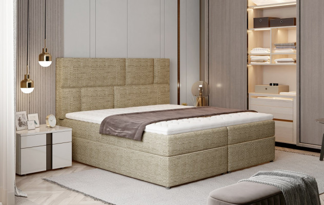 Luxe designer gestoffeerd bed bedden designerbed boxspring textiel 180x200