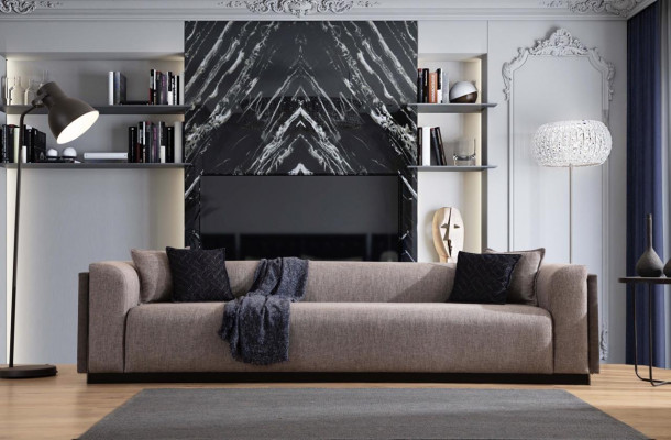Sofagroep 4 3-zits designbank gestoffeerde banken moderne set