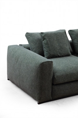 Woonlandschap hoekbank L-vorm hout met textiel Moderne bank Nieuw groen
