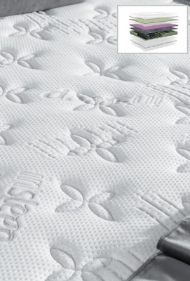 Slaapkamer set Grijs Metaal Bed Boxspring Design 2x Nachtkastjes Nieuw 3-delig.