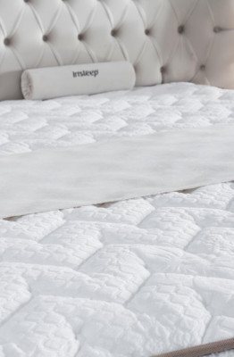 Slaapkamer set Wit Boxspring bed Chesterfield Elegant 2x Nachtkastjes 3-delige.