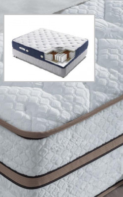 Luxe slaapkamer set Beige Bed 2x Nachtkastje Bedmeubels LED 3-delig