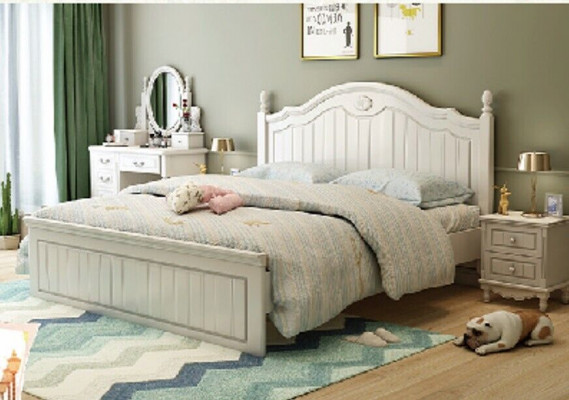 Set Bed Slaapkamer 2x Nachtkastje Tweepersoonsbedden Complete Set Houten Meubels 3-delig.