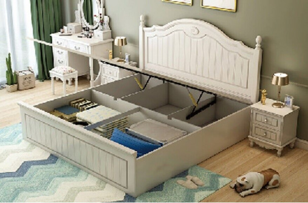 Set Bed Slaapkamer 2x Nachtkastje Tweepersoonsbedden Complete Set Houten Meubels 3-delig.
