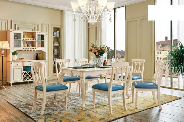 Eetkamer Eettafel 6 x Stoelen Eetset Hout Keuken Groep Dressoir Meubels Nieuw 7-delig.