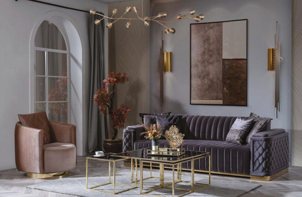 Luxe bank xxl Bank grote banken 246 cm Fluwelen designmeubels banken stof