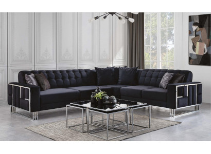 Luxe hoekbank van textiel stoffering Meubels hoekbank met metalen elementen Bank Sofa