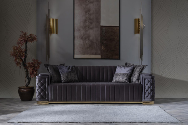 Chesterfield Bankstel Bank Bekleding Set 3-Delig. Bankstellen Fluweel