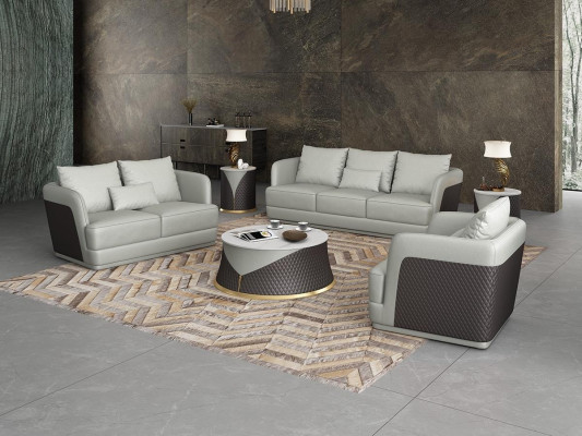 Driepersoons designbank bank gestoffeerde bank 3-zits lederen bank modern relaxclub