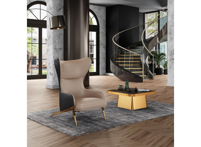 Fauteuil 74 x 90 cm Bank Bekleding Ontwerper Leer 1-Zits Zitting