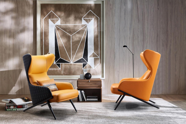 Fauteuil design Relax Lounge Club Eenpersoons Bekleding Stof Leer