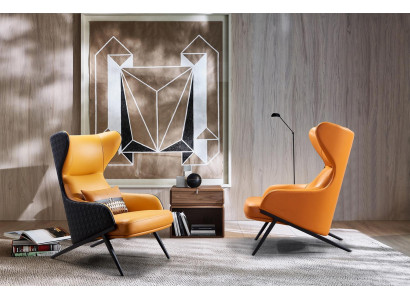 Fauteuil design Relax Lounge Club Eenpersoons Bekleding Stof Leer