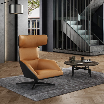Luxe designmeubels Moderne designfauteuil 75 x 101cm Lederen woonkamer