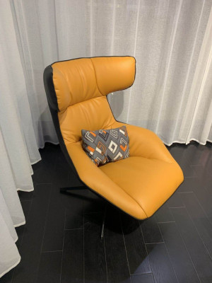 Luxe designmeubels Moderne designfauteuil 75 x 101cm Lederen woonkamer