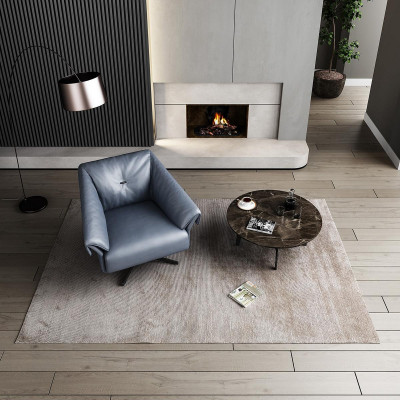 Fauteuil Ontwerp Luxe Relax Club Lounge Eenpersoons Bekleding Stof Leer