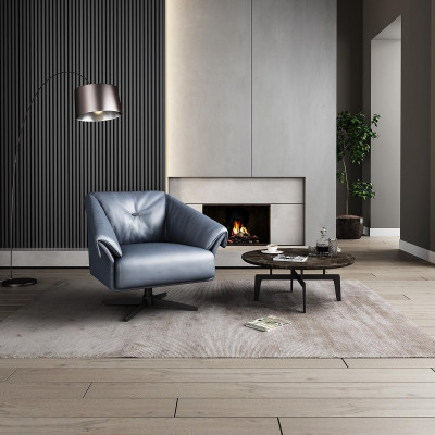 Fauteuil Ontwerp Luxe Relax Club Lounge Eenpersoons Bekleding Stof Leer