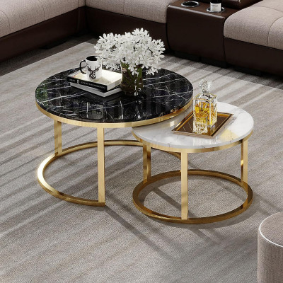 Ronde tafel bank marmer ronde tafels zij natuursteen roestvrij staal