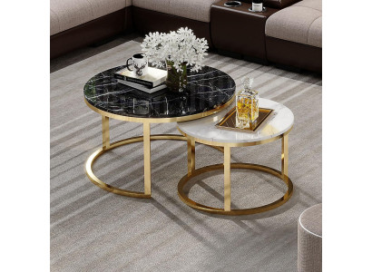 Ronde tafel bank marmer ronde tafels zij natuursteen roestvrij staal