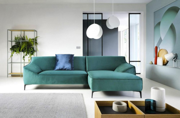 Ontwerp hoekbank L-vorm Moderne banken Stof Textiel Bank Woongebied Bank Fluweel