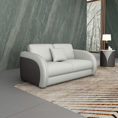 Lederen bank Bank Woonlandschap 2 zits Design Modern Sofa Tweezits Echt leer