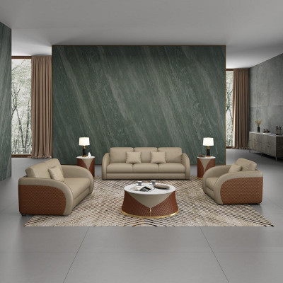 Lederen bank Bank Woonlandschap 2 zits Design Modern Sofa Tweezits Echt leer
