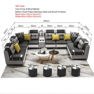 Leren bank Hoekbank U-vorm Moderne bank Leren hoekbank Bekleding  Leren bank Hoekbank U-vorm Moderne bank Leren hoekbank Bekleding