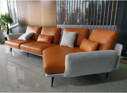 Hoekbank L-vorm woonlandschap bank bank bekleding hoekstuk leren bankstel groep