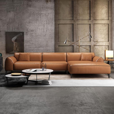 Woonlandschap Bank Bekleding Stof Leder Stof Zitgroep Hoekbank L-vormig