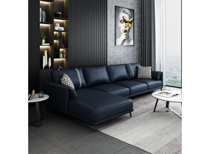 Hoogwaardige hoekbank woonlandschap hoekbank L-vorm lederen bankstel bank nieuw.