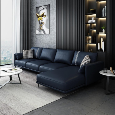 Hoogwaardige hoekbank woonlandschap hoekbank L-vorm lederen bankstel bank nieuw.