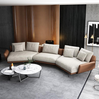 Hoekbank U-vorm Stoffen bankstel Woonlandschap Set Design Modern Bank Trapezium Nieuw