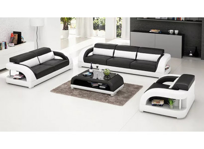 Woonlandschap bankstel 3+2+1 zits Designer bankstel Leren bankstel Moderne bankstel