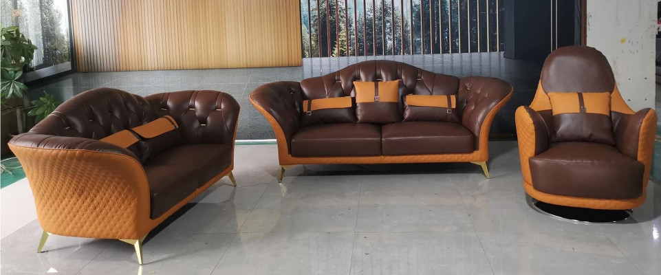 Sofa set 3+2+1 zits woonlandschap bank bank stoffering set leren bankstel