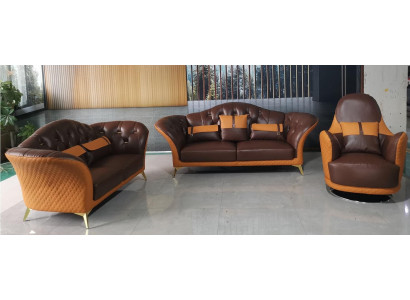 Sofa set 3+2+1 zits woonlandschap bank bank stoffering set leren bankstel