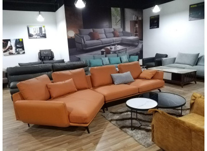 Hoekbank L-vormige woonkamer bankstel bank bekleding leer stof sofa's