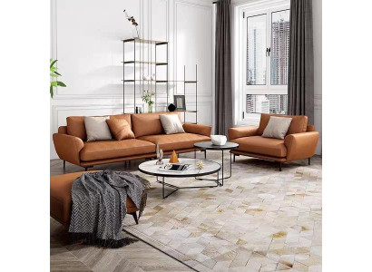Sofa set 4+3+2 Leren bank Bankstel Set Ontwerp Modern Sofa
