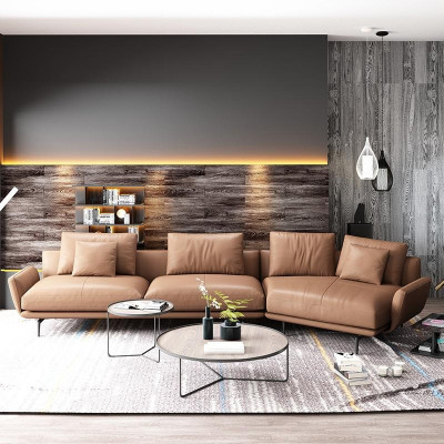 Hoekbank L-vorm Moderne bank Decoratie Leren bank Hoekbank Bekleding Woonlandschap