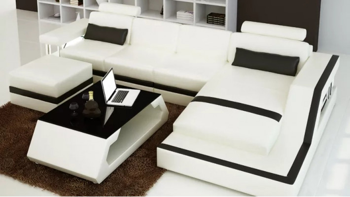 Leren hoekbank L-vorm Moderne bank Leren hoekbank Bekleding