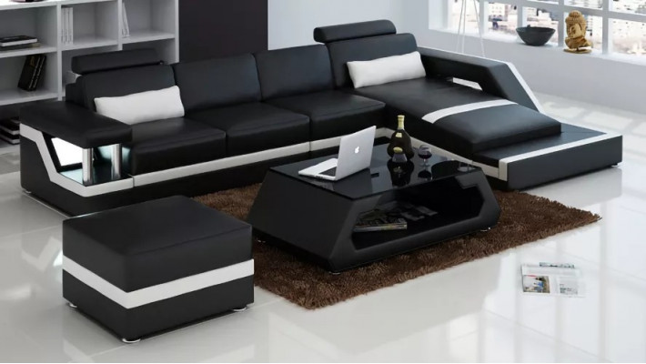 Leren hoekbank L-vorm Moderne bank Leren hoekbank Bekleding