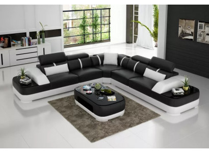 Woonkamer hoekbank Design hoekbank Moderne leren bekleding Bankstel