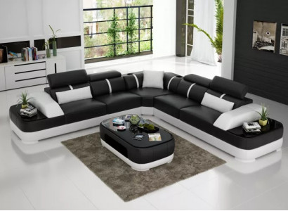 Woonkamer hoekbank Design hoekbank Moderne leren bekleding Bankstel