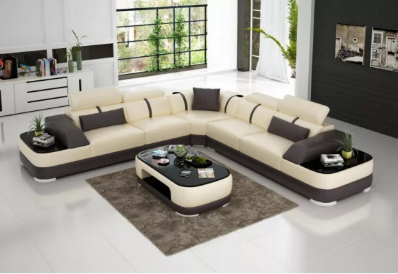 Woonkamer hoekbank Design hoekbank Moderne leren bekleding Bankstel