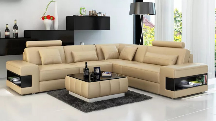 Ontwerp hoekbank Decor woonkamer meubels Moderne hoekbank Lederen bekledingBank
