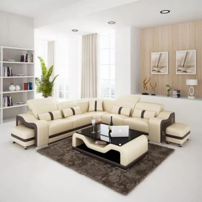 Leren bank Ontwerpbank Hoekbank L-vorm Moderne hoekbank Bekleding  Leren bank Ontwerpbank Hoekbank L-vorm Moderne hoekbank Bekleding