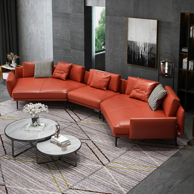 Woonlandschap set Ontwerp Modern Sofa Hoekbank Sofa U-vorm Leren Bank Couch