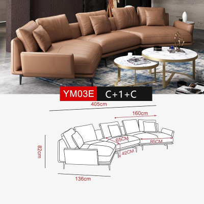 Woonlandschap set Ontwerp Modern Sofa Hoekbank Sofa U-vorm Leren Bank Couch